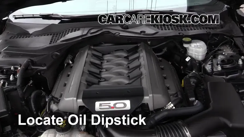 2017 Ford Mustang GT 5.0L V8 Oil Check Oil Level